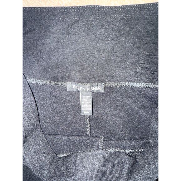 Eileen Fisher Stretch Crepe Pants Straight Leg Womens Medium Black - Picture 3 of 6